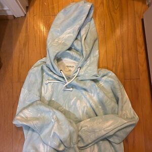 Abercrombie tie dye hoodie light blue  and white